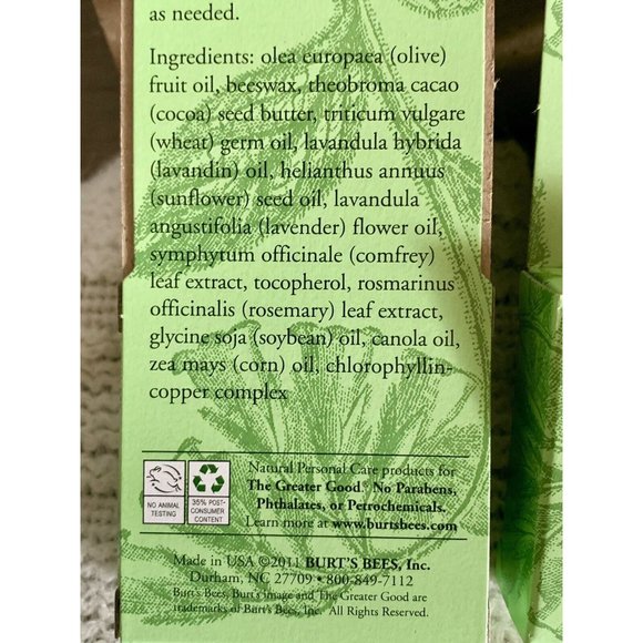 Burt's Bees Res-Q Ointment 0.6 oz 5 pack lot Natural Lavender Vitamin E NIB - Picture 5 of 9